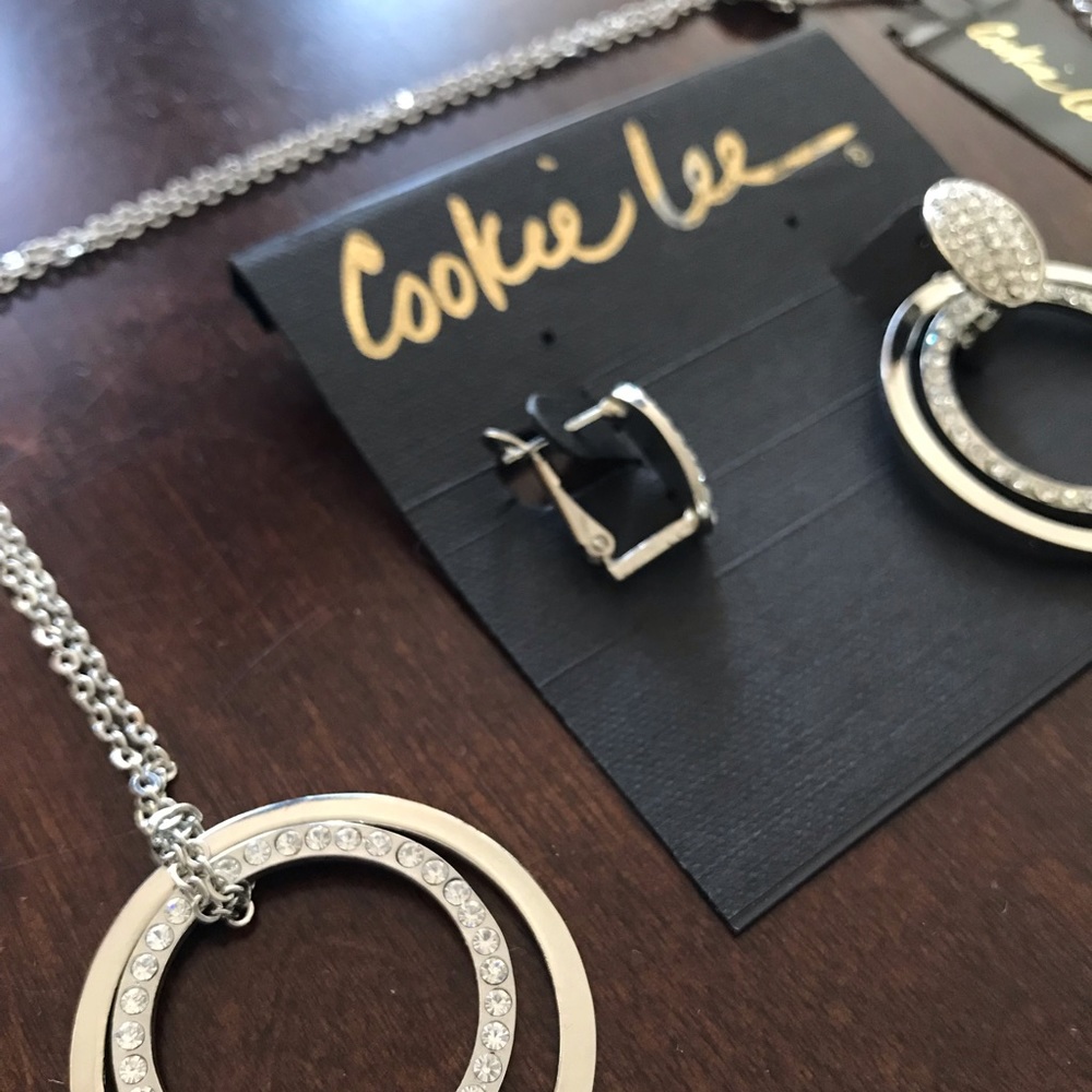 Convertible Necklace Earring Set Silver Cookie Lee